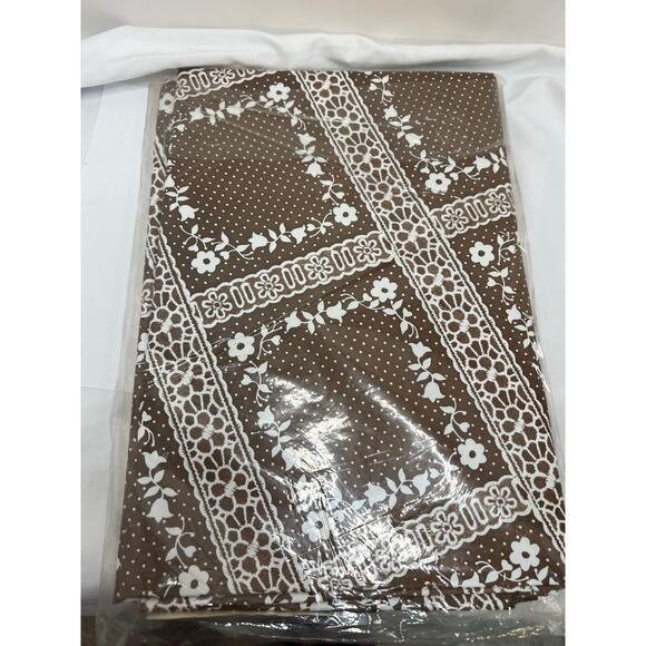 Vtg Aristoplex Vinyl Surface Flannel Back "Jennifer" Tablecloth 60" Round RARE!! - Picture 4 of 6